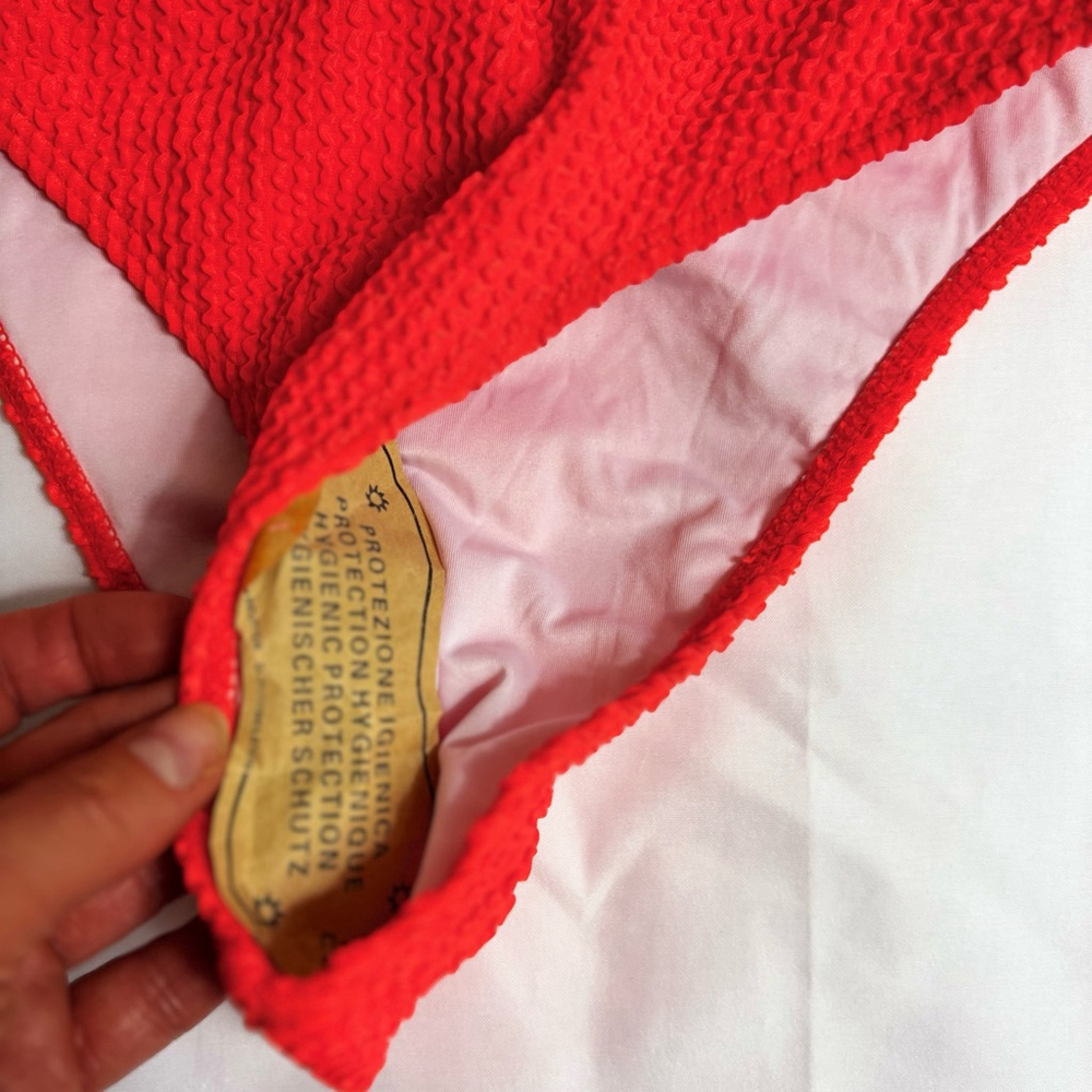 Women's Bikini Swimsuit Size M Orange off shoulder NWOT - Picture 5 of 6